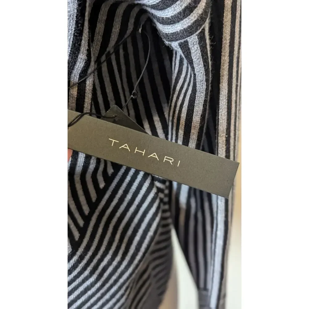 NWT Monochrome Minimalist Tight-Knit Geometric Mock Neck Sweater Relaxed S